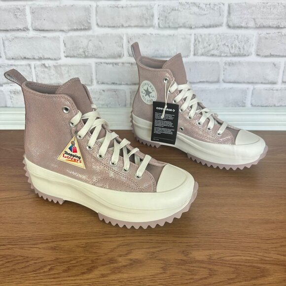 ⭐Converse Run Star Hike Hi Platform Glitter Sz 7 Men Shoes Sneaker Pink A11578C⭐ - Picture 2 of 9